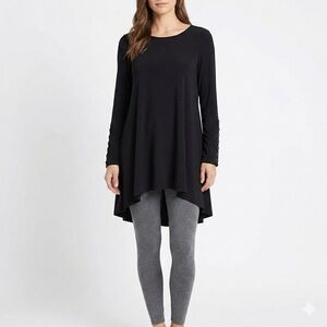 SYMPLI Poly Spandex Jersey Knit Mini Dress / Tunic Long Sleeves Button Detail 6